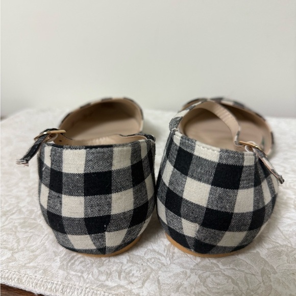Diba Pointed Toe Gingham Plaid Black/White Flats Sandals Business Casual Size 10 - Picture 4 of 7